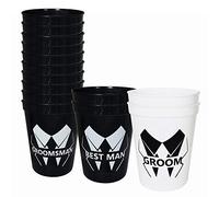 LADY & HOME Groomsmen Cups 14 Packs Best Man Proposal Cups16 Oz Plastic Party Decoration Cups for Wedding Party(Bold)