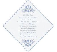 LADY&HOME Something Blue Embroidered Wedding Handkerchief, Mom, Dad, Daughter, New Mom, New Dad