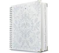 LADY&HOME Wedding Planner Book and Organiser for Bride | Linen Wedding Planning Binder with Calendars & Checklists | Engagement Gifts for Couples (Blue & White)