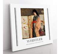 Lady In A Kimono By James Mcneill Whistler Exhibition Museum Classic Painting Canvas Wall Art Print Ready to Hang, Framed Picture for Living Room Bedroom Home Office Décor, 50x50 cm (20x20 Inch)