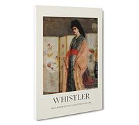 Lady in A Kimono James McNeill Whistler Canvas Print | Gallery Wrapped 30mm Frame Wall Art | 30x20 inches | Ready to Hang | Contemporary People Picture | Living Room Bedroom Lounge Office