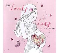 Lady In Waiting Expectant Mum Buttoned Up Greeting Card Button Embellished Cards