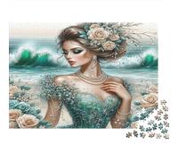 Lady Jigsaw Puzzles 1000Pc Recycled Paper for Adults Flower Jigsaws Hard Challenge Decompression Home Decoration Gifts for Men 52x38cm/1000pcs