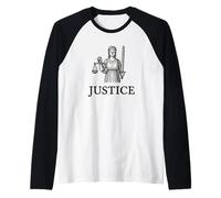 Lady Justice Ben Franklin Virtue Raglan Baseball Tee