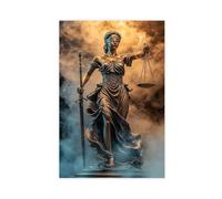 Lady Justice Canvas Wall Art Poster Legal Principles Themis Blindfolded Holding Sword Print Statue Law Office Decor Canvas Wall Art For Room Decor (20)