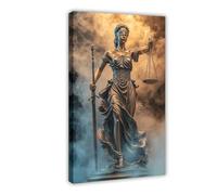 Lady Justice Canvas Wall Art Poster Legal Principles Themis Blindfolded Holding Sword Print Statue Law Office Decor Canvas Wall Art For Room Decor (20)