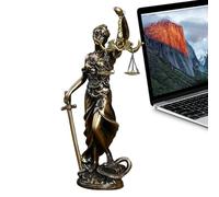 Lady Justice Figurine - Resin Table Decor Statue - Blind Goddess of Justice Sculpture with Scales | for Bookshelf, Desk, Home, Office, Legal Decor, Law Display