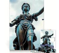 Lady Justice Statue 1000 Piece Jigsaws for Teenagers Puzzle Cognitive Boost Perfect Connection Fun Play (38x26cm)