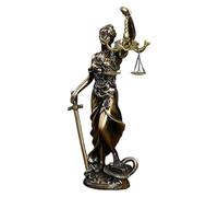Lady Justice Statue - Resin Goddess Figurine Holding Scales And, Symbolic Blindfold Sculpture | Legal offices Desk Ornament For Lawyer workspaces, Home Bookshelf, Courtroom Theme, Law Library De