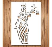 Lady Justice Stencil | Reusable Lady Justice Scale Graffiti Street Under Art Lady Stencils for Painting on Wood, Glass, Wall, Rock, Walls, Canvas, Glassware, Spray Painting, Airbrushing (7x11)