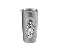 Lady Justice x Sword Blackwork Tattoo Flash Stainless Steel Insulated Tumbler