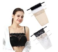 Lady Lace Clip-on Mock Camisole Bra Insert Overlay Modesty Panel Vest Privacy Invisible Bra for Women (6pcs, Black+Beige+White)