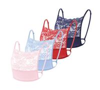 Lady Lace Wearable Mock Camisole Bra Insert Overlay Modesty Panel Vest., Light Blue,red,pink,dark Blue, One Size