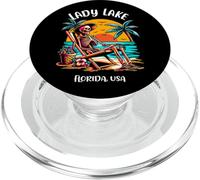 Lady Lake Florida Funny Skeleton in the Hot Sun Design PopSockets PopGrip for MagSafe