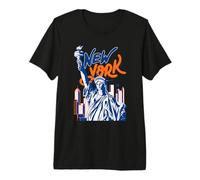 Lady Liberty New York Skyline Colorful NY Tourism Premium T-Shirt
