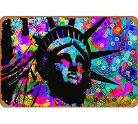 LADY LIBERTY POPPED Cities and Architecture Abstract and Surreal Classic Man Cave Wall Art Decor 8x12 inch Metal Tin Sign Plaque Poster