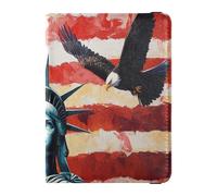Lady Liberty Presidents Day Art Leather Passport and Vaccine Card Wallet Combo Travel Passport Wallet Passport Holder Case for Travel Essential Waterproof