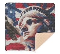 Lady Liberty USA Presidents Day American Flag_1 Soft Padded Baby Playmat for Floor Comfortable Baby Crawling Mat for Babies Infants Toddlers, 50'' x 50''