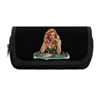 Lady Luck Poker Cute Double Pencil Case Large Capacity Portable Zippered Pen Pouch Bag for Office Unisex