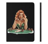 Lady Luck Poker Funny Tablet Case with Pen Slot Lightweight Hard Protective Cover Compatible with iPad 2020/Pro 2020/Pro 2021/Air4/Air5