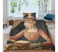 Lady Making A Sandwich 3D Printed Bayeux Style Duvet Cover Set,Microfibre Bedding Sets with Pillowcase Comforter Cover for Children Kids Boys Girls Single(135x200cm)