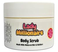 Lady Millionaire Exfoliating Body Scrub & Wash - 200g - Natural Oils and Butters - Volcanic Pumice Stone - Perfume Scent - Vegan Friendly - Puddle of Wax - Made in the UK