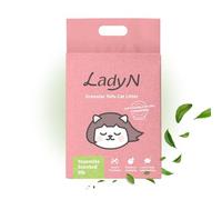 Lady N Granular Tofu Cat Litter Mini-Pellet Compatible with Automatic Self-Cleaning Cat Litter Box, Premium Clumping Ultra Absorbent Natural Litter, Low Tracking, Odor Control (Yosemite Scented) 9lb