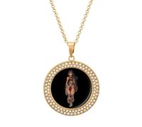 Lady Native U.S. Indian Diamond Necklace Pendant Necklaces Jewelry
