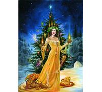 Lady Of Lights - Festive Christmas Yule Winter Solstice Greeting Card by Briar