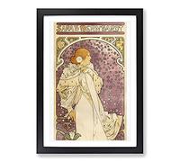 Lady of The Camellias by Alphonse Mucha Framed Print | A2 Black Framed Wall Art | Ready to Hang | Modern Nature Picture | Living Room Bedroom Lounge Office