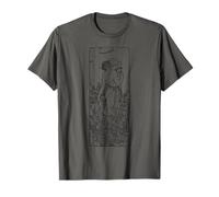 Lady of the Flower Garden Mucha Art Deco Line Drawing T-Shirt