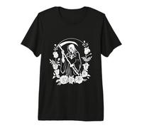 Lady of the Last Breath Gothic Grim Reaper Black & White Premium T-Shirt