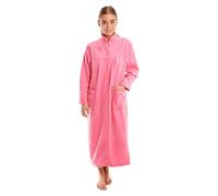 Lady Olga Ladies Button Front Soft Fleece Dressing Gown 4073 [26/28,Pink]