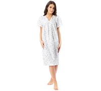 Lady Olga Ladies Incontinence Open Back Floral Hospital Nightdress Nightie (UK 12-14, Blue)