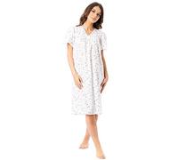 Lady Olga Ladies Incontinence Open Back Poly Cotton Floral Nightdresses Pink 8-10