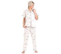 Lady Olga Ladies Jersey Short Sleeved Floral Pyjamas 450 Purple 14-16