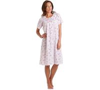 Lady Olga Ladies Poly Cotton Floral Short Sleeve Nightdresses from 10-32 (10-12, pink)