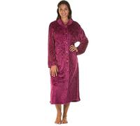 Lady Olga Luxury Fleece Dressing Gowns for Women UK | Women's Nightwear & Soft feel Button Front Bed Jacket | Plush Like Bathrobe & Housecoat Ladies Dressing Gown Sizes 10-24 (Rose,10-12)