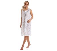 Lady Olga Poly Cotton Sleeveless Summer Nightie 24317 Blue 14-16