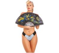 Lady Olga Women's British Made Satin Thong in Pale Blue | Size: 22 Lady Olga Pale Blue 22