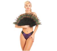 Lady Olga Women's British Made Satin Thong in Purple | Size: 12 Lady Olga Purple 12