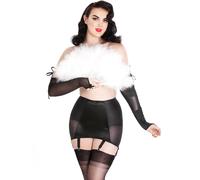 Lady Olga Women's British Made Vintage Retro Style Satin Controlling 6 Strap Girdle in Black | Size: 22 Lady Olga Black 22