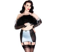 Lady Olga Women's British Made Vintage Retro Style Satin Controlling 6 Strap Girdle in Pale Blue | Size: 10 Lady Olga Pale Blue 10