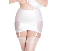 Lady Olga Women's British Made Vintage Retro Style Satin Controlling 6 Strap Girdle in White | Size: 22 Lady Olga White 22