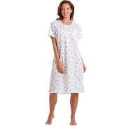 Lady Olga Womens Nightdress Ladies Floral Short Sleeve Nightie Nightshirt Blue (26-28)