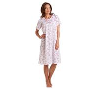 Lady Olga Womens Nightdress Ladies Floral Short Sleeve Nightie Nightshirt Pink (30-32)
