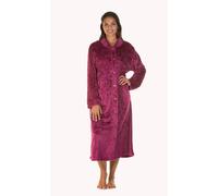 Lady Olga Women's Sweet Embrace Soft Feel Embossed Button Dressing Gown in Rose | Size: 10-12 Lady Olga Rose 10-12