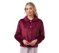 Lady Olga Women's Sweet Embrace Soft Feel Embossed Buttoned Bed Jacket in Rose | Size: 18-20 Lady Olga Rose 18-20