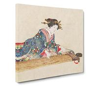 Lady Playing the Koto Canvas Print | Gallery Wrapped 30mm Frame Wall Art | 14x14 inches | Ready to Hang | Asian People Picture | Living Room Bedroom Lounge Office