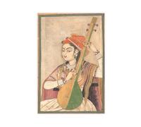 Lady Playing The Tanpura Canvas Art Poster And Wall Art Picture Print Modern Family Bedroom Decor Unframe 20x30inch(50x75cm)